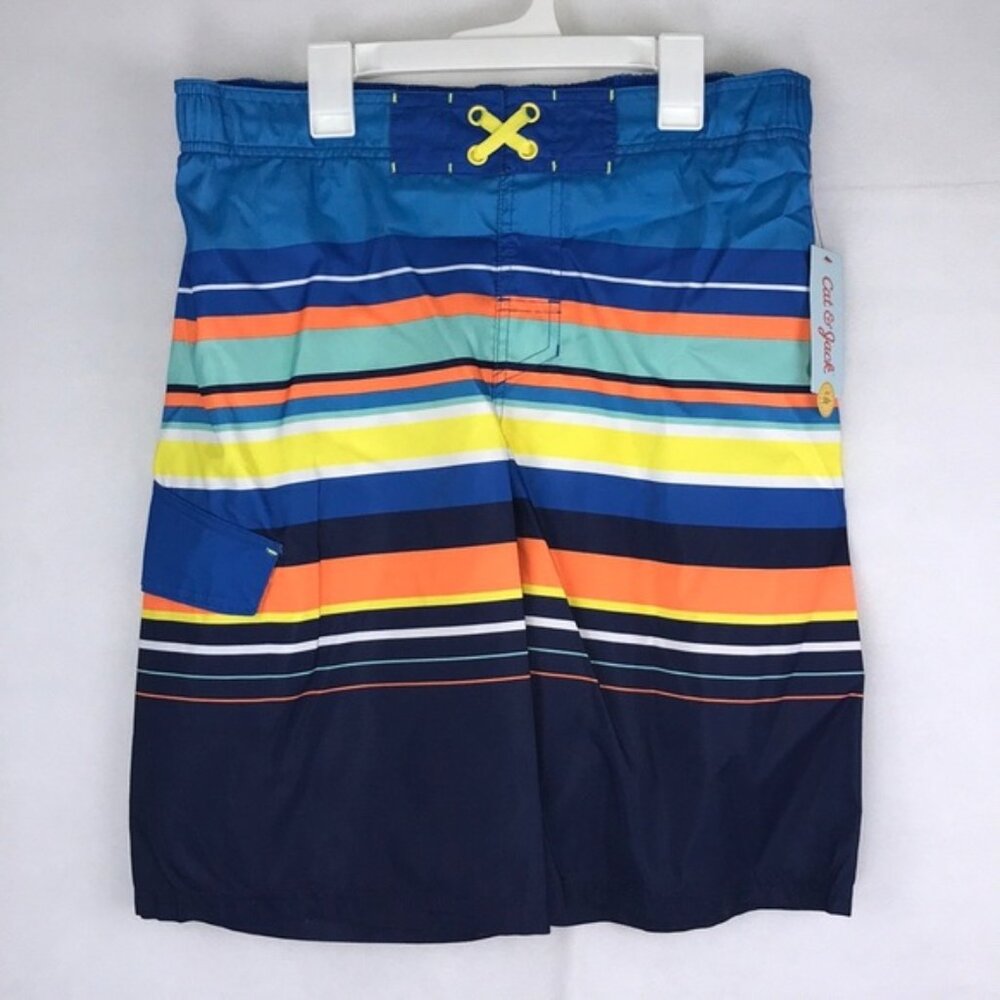 Cat & Jack Kids Swim Trunks Blue Yellow, Orange Resort Wear Beach Pool Vacatiom